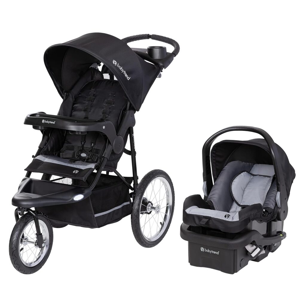 alt="Baby Trend Expedition jogging stroller and infant car seat combo, all-in-one travel system USA"