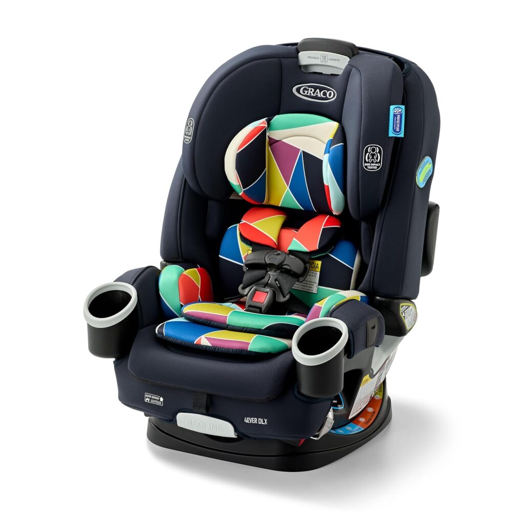 alt="Graco 4Ever DLX 4-in-1 convertible car seat for newborn to booster, long-term baby car seat USA"