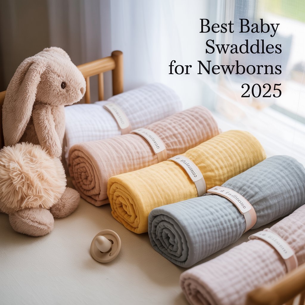 "Best baby swaddles for newborns 2025 – soft cotton and muslin baby swaddle blankets in pastel colors"